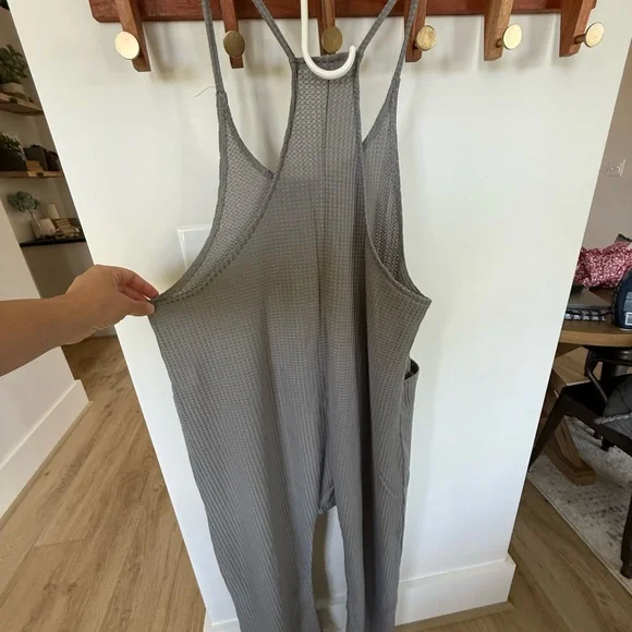NWOT Pink Lily Gray Jumpsuit with Pink Top - Picture 3 of 5